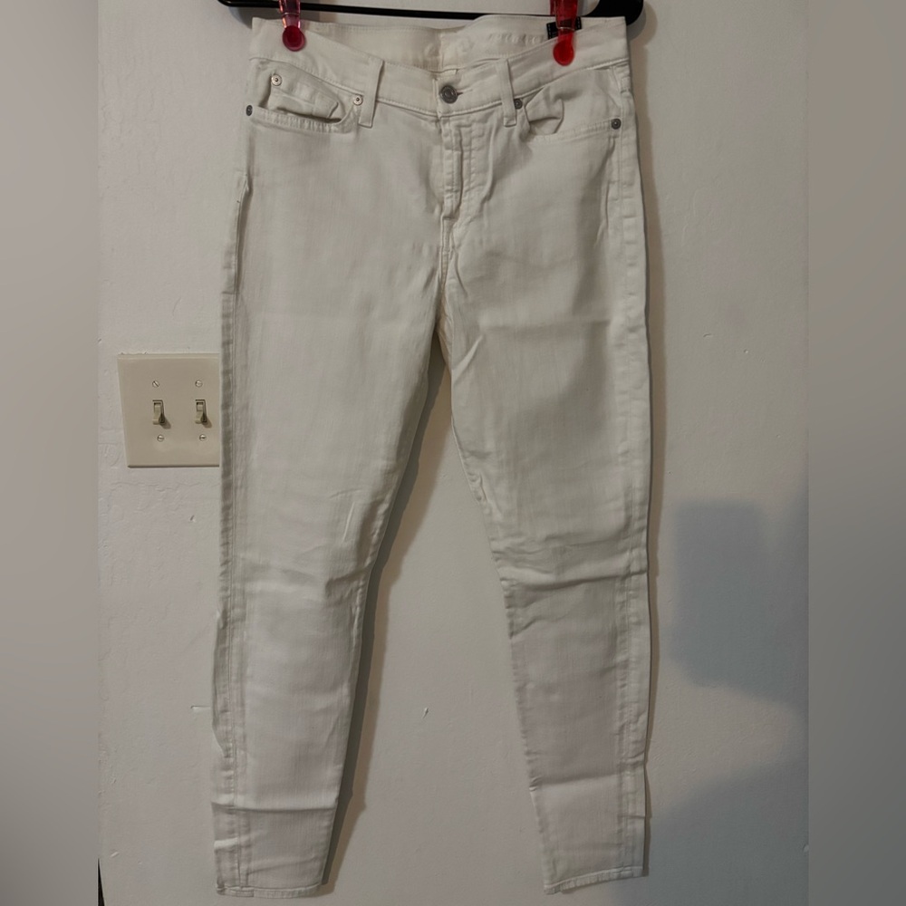 7 For All Mankind Women's Off-White Skinny Jeans